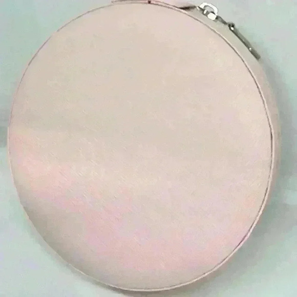 NWOT Pink Portable Round Jewelry Box - Picture 3 of 4